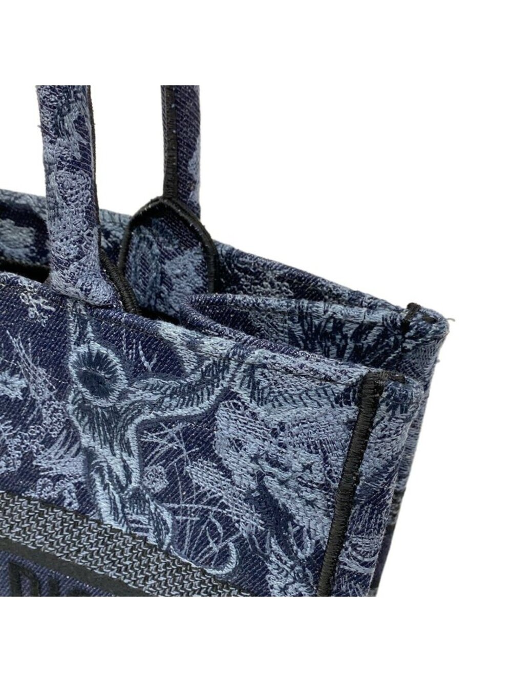 Dior Tote Book Vintage Small Navy Black Blue Gray - Picture 14 of 15